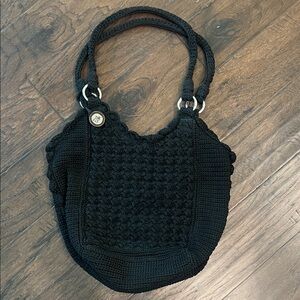 The Sak Black Crochet Shoulder Bag